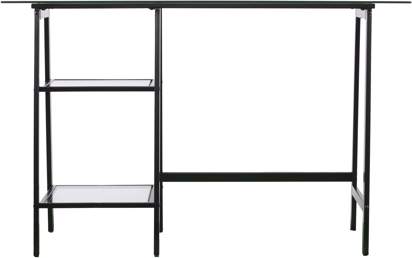 SEI FURNITURE Avery Metal & Glass A-Frame Writing Desk, Black