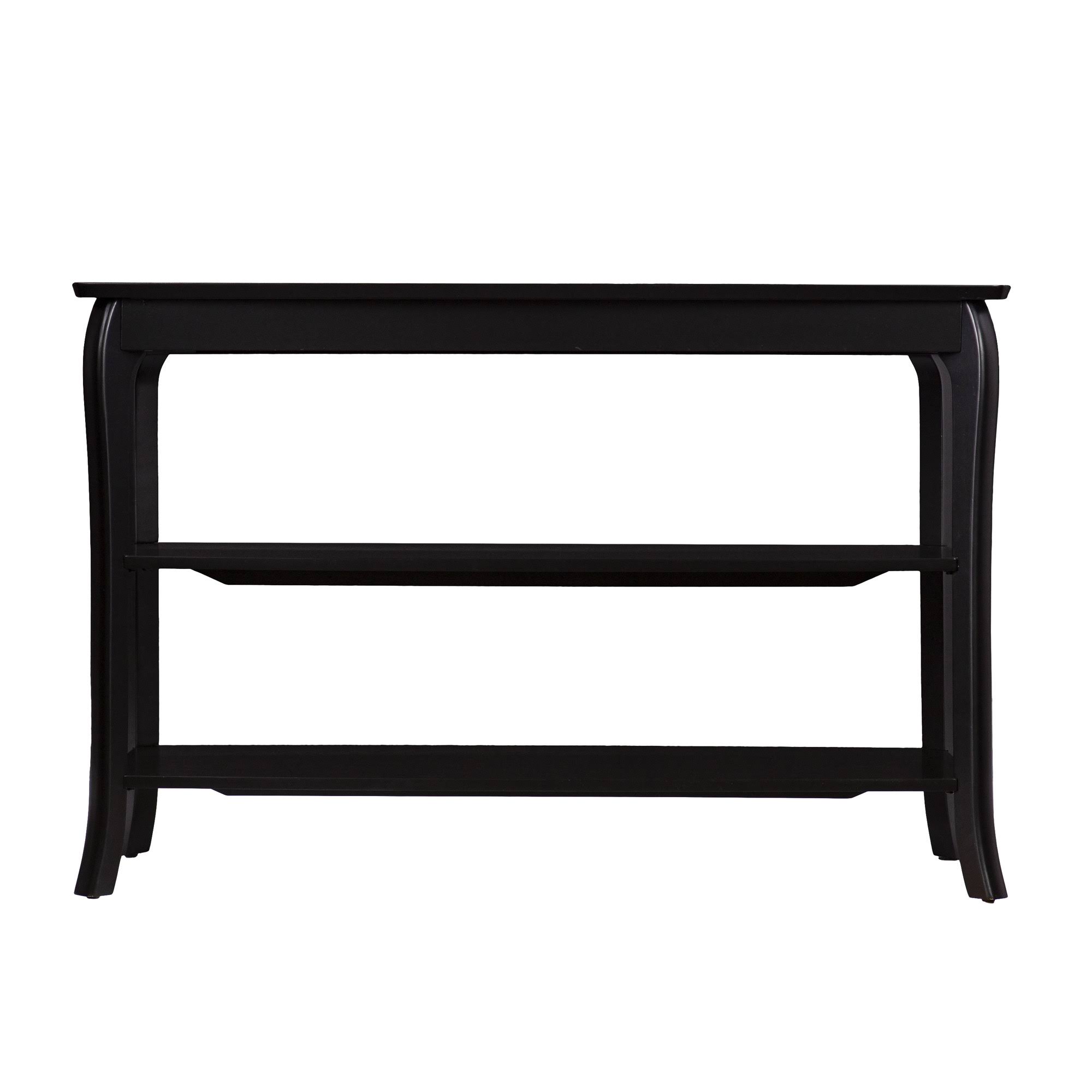 Ava Console Table w/Shelves in Black - Southern Enterprises CK6723