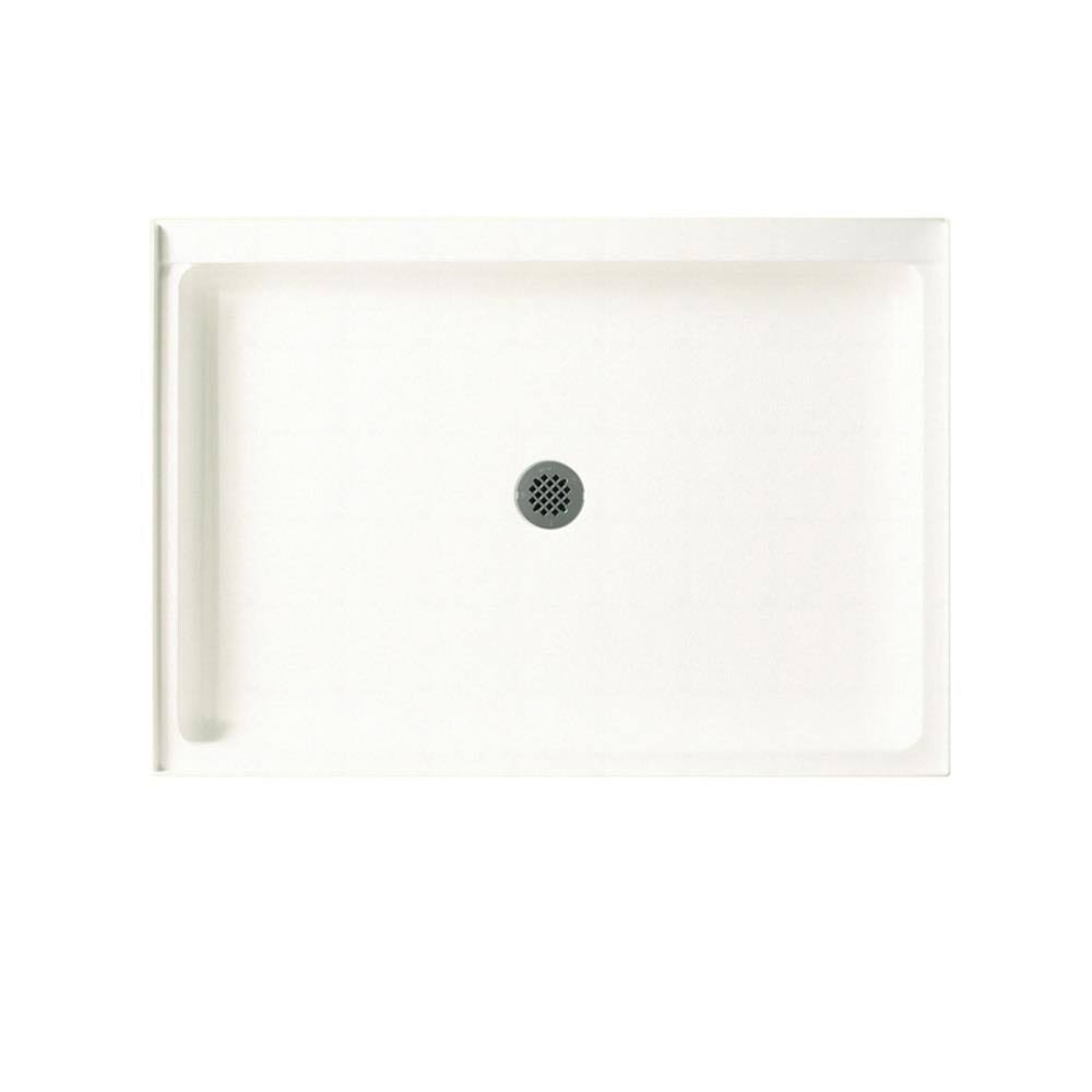 Swan Solid Surface 48-in x 34-in Shower Base with Center Drain in Tahiti White