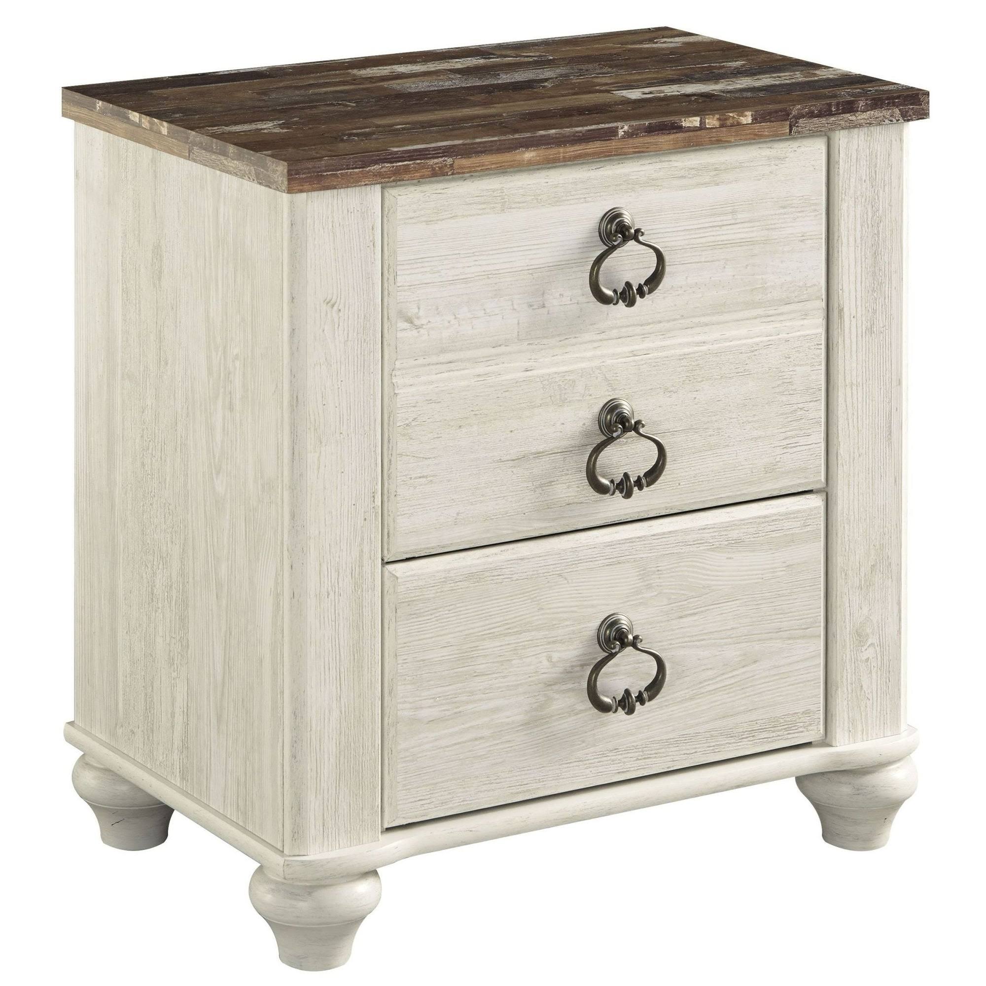 Ashley Willowton Two-Tone Two Drawer Night Stand B267-92 2 Pack Willowton Two-Tone Two Drawer Night Stand