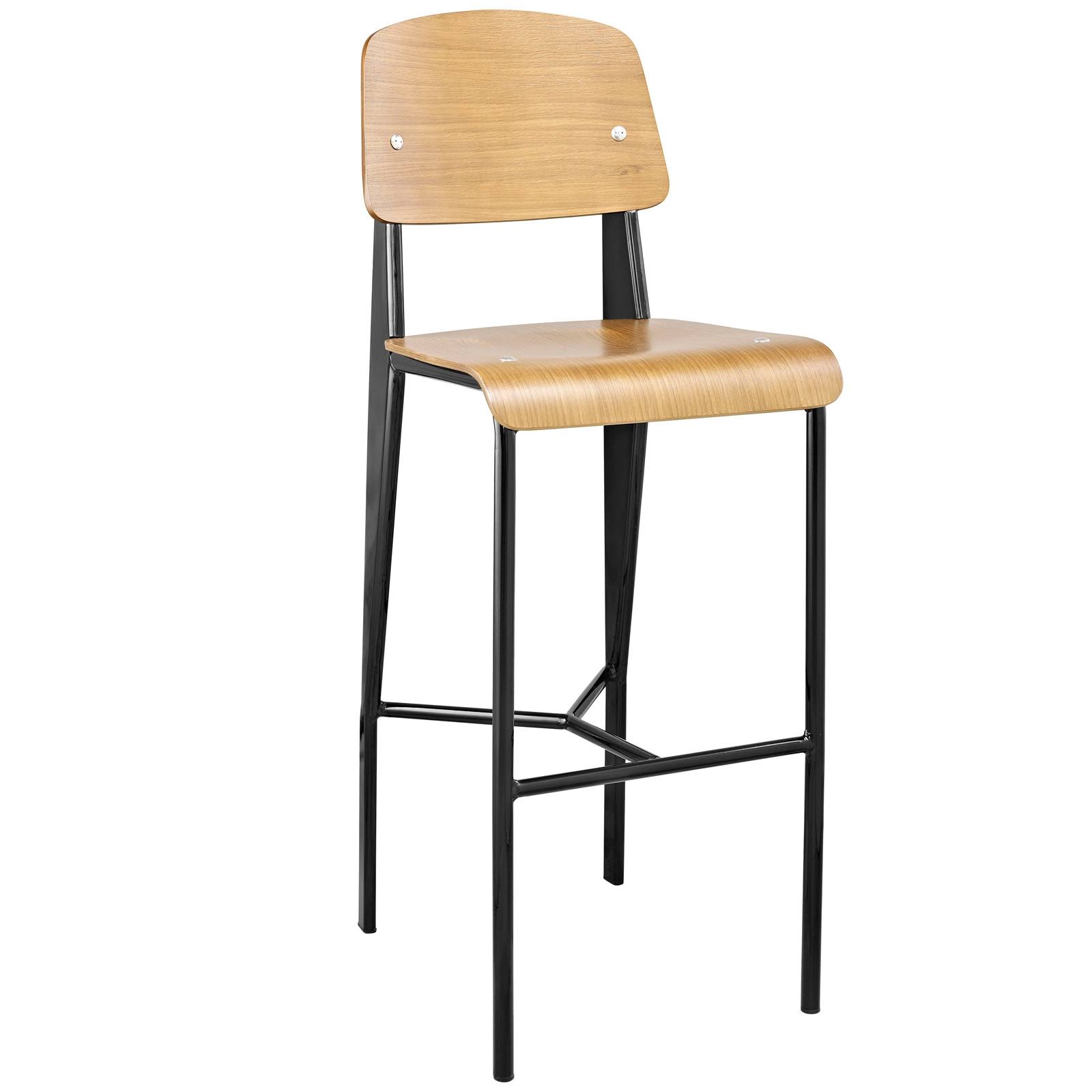 Modway Cabin Bar Stool Natural Black