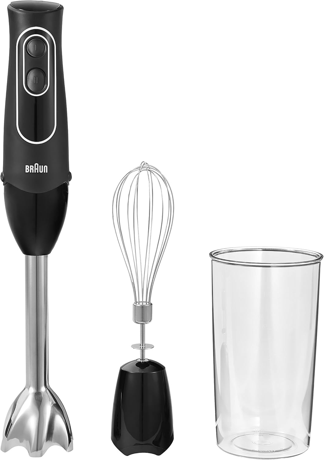 Braun MultiQuick 5 Immersion Hand Blender Patented Technology - Powerful 350 Watt - Dual Speed - Includes Beaker, Whisk, 505, Black Pack of 2