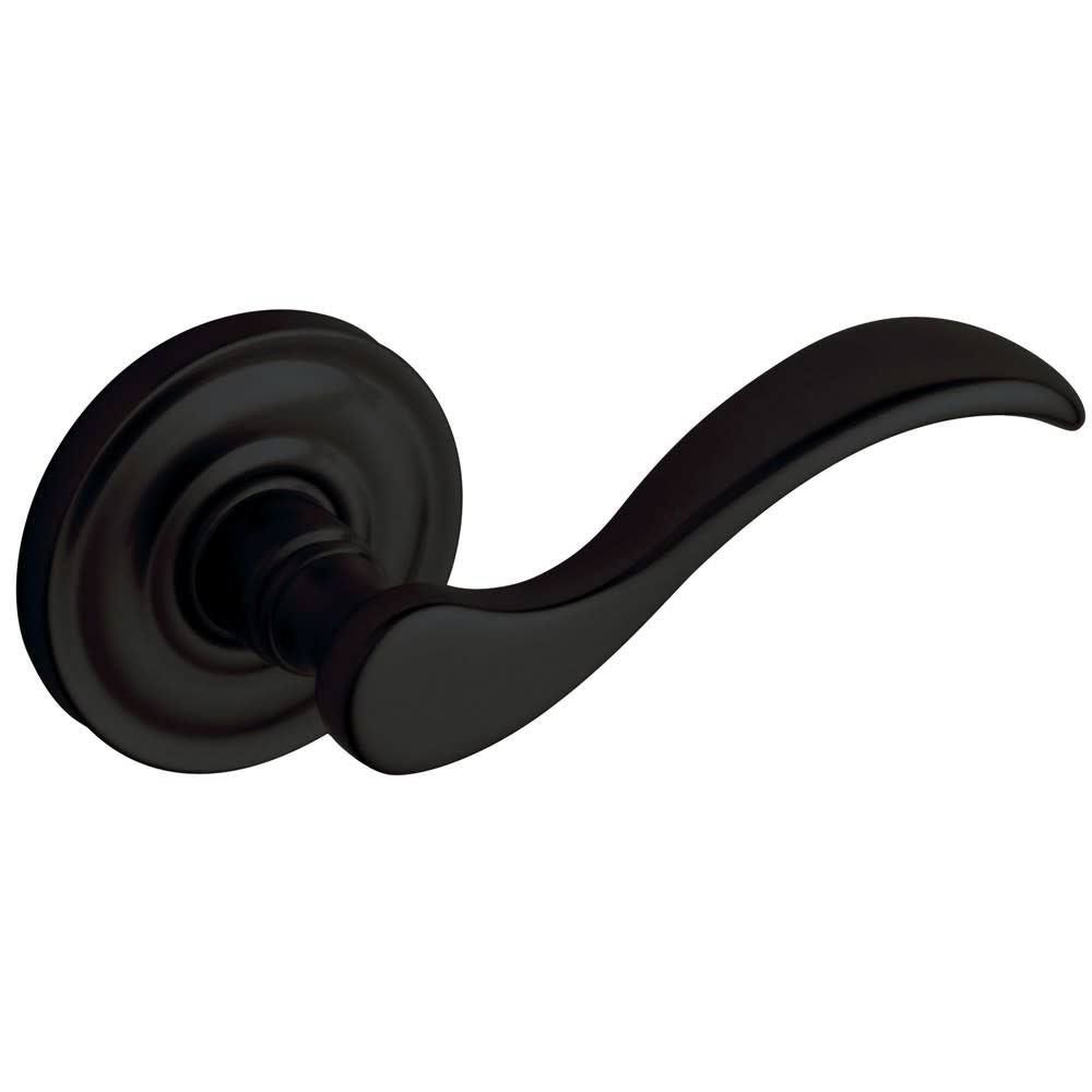 Baldwin 5455V190RMR Individual Wave Estate Lever Without Rosettes, Satin Black