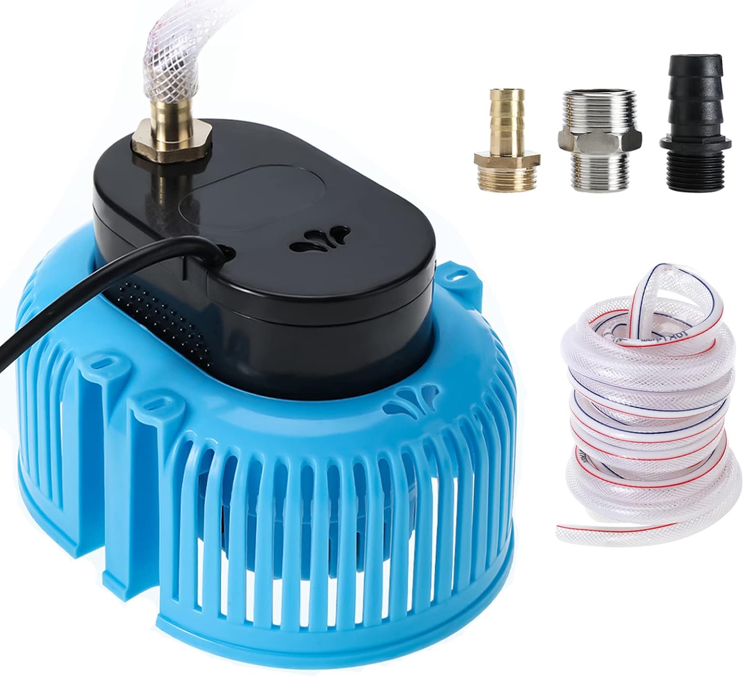 Patioer Pool Cover Pump, 850 GPH Above Ground Swimming Pool Pump Cover, Submersible Water Pump Kit with Drainage Hose Adapters, Water Pump for Pool Draining Pack of 2