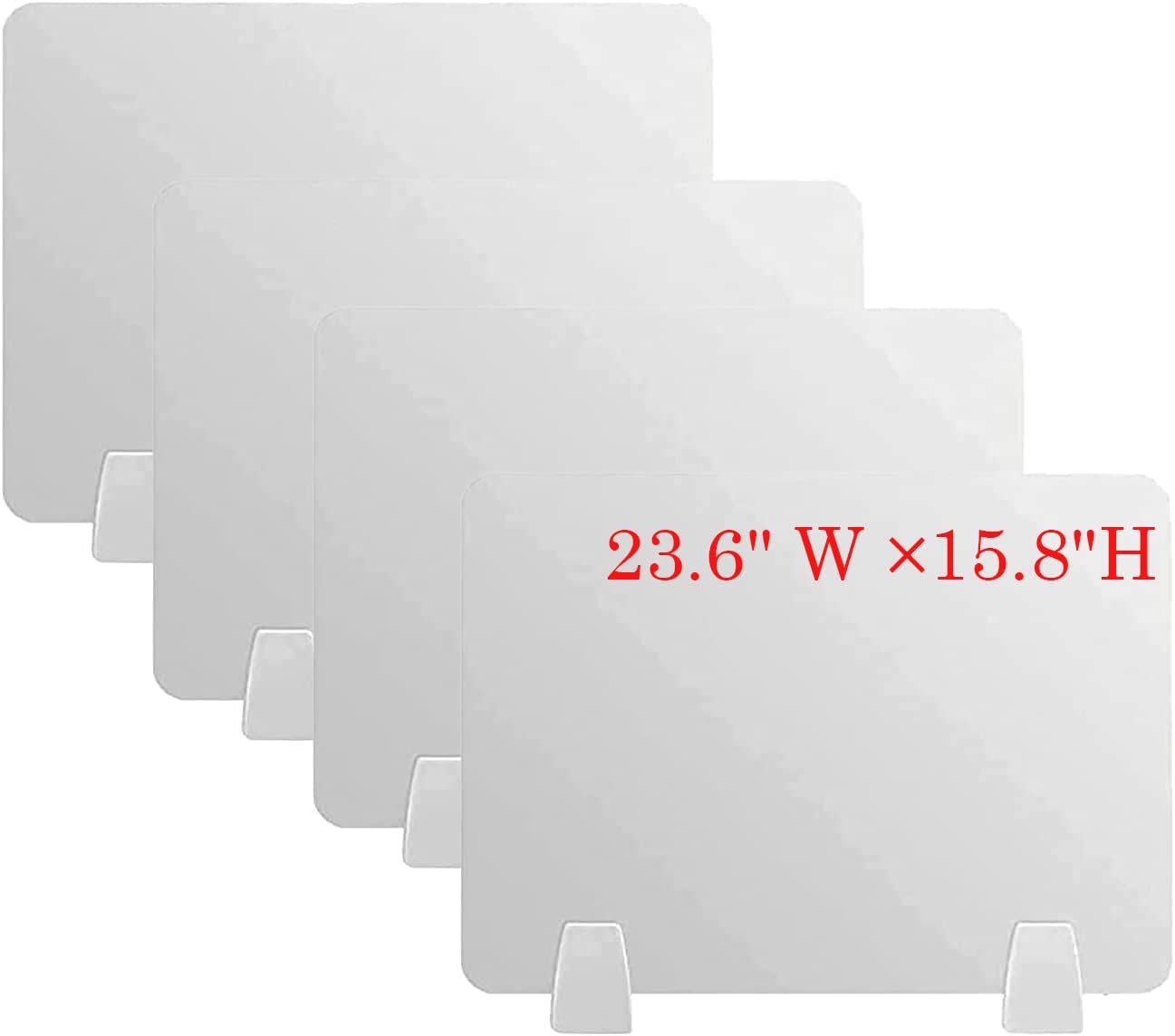 Sneeze Guard,Desk Divider 4 Pack Protective Plexiglass Shield Frosted Acrylic for Counter,Table and Desk Premium Desk Partition Portable Barrier Panel for School Student Classroom,23.6