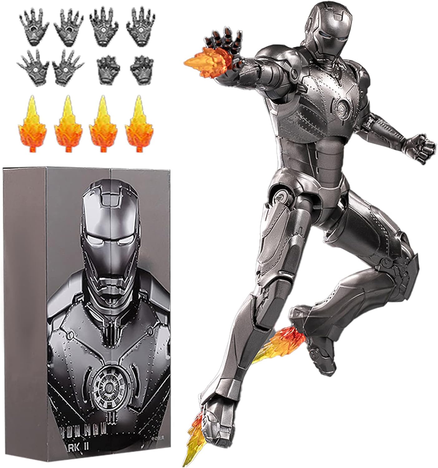 lifefocus 7 Inch Ironman Mark 3 Collectible Model Metal Texture Painting 20 Joints Movable Action Figure Pack of 2