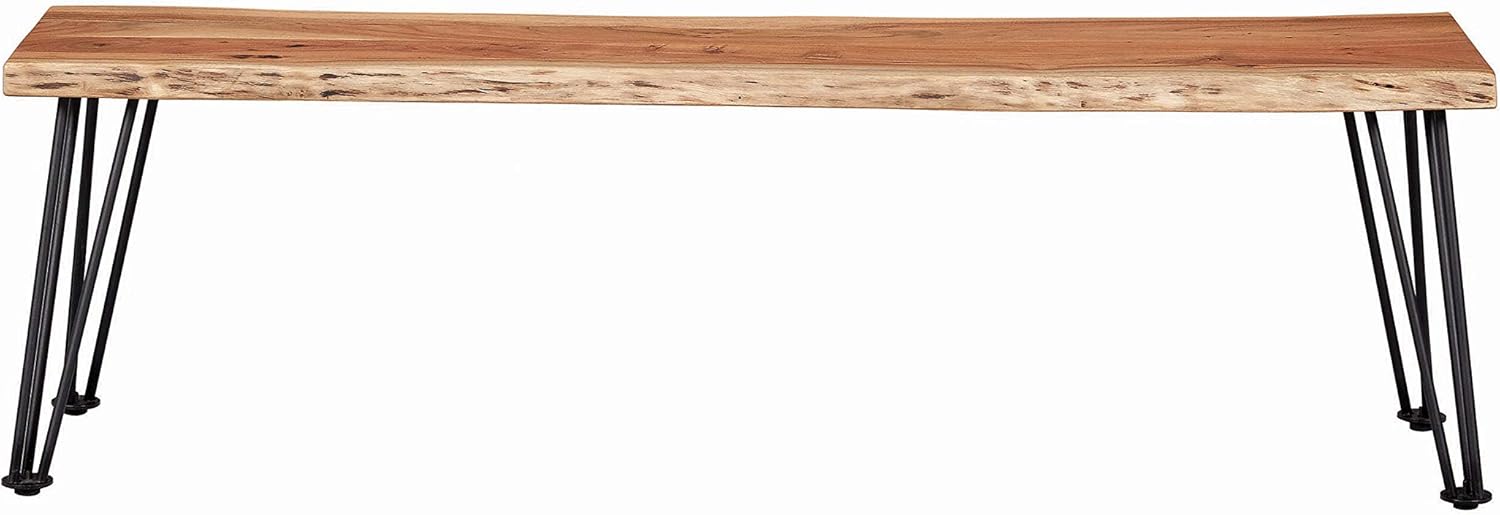 Coaster Home Furnishings Sherman Natural Acacia and Matte Black Bench, 18