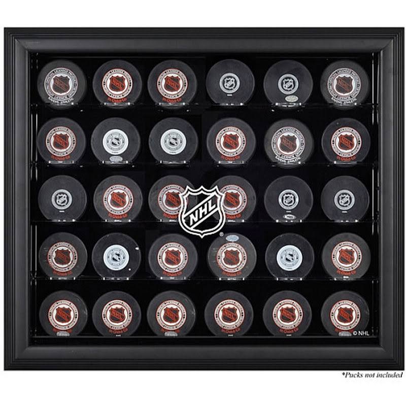 Mounted Memories NHL 30 Hockey Puck Logo Display CASE; Black