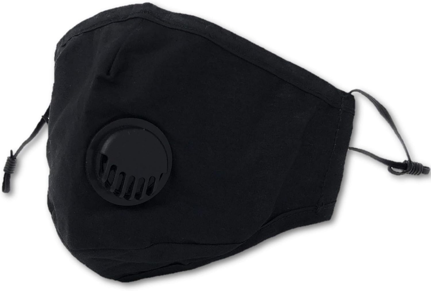 Cotton Cloth Reusable Adult Face Mask with Breathing Valve and 1- PM2.5 Carbon Filter