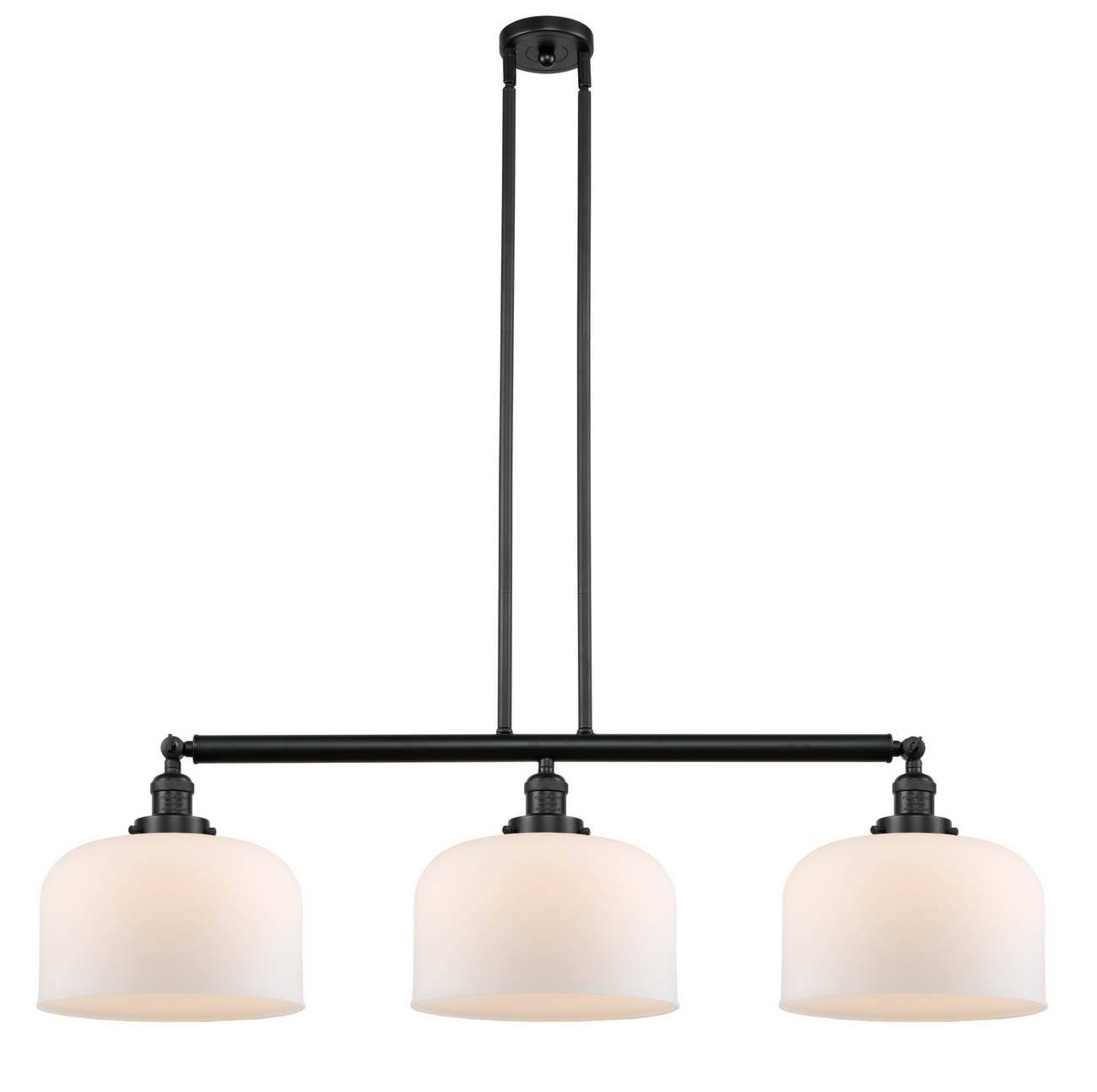 Innovations 213-BK-G71-L-LED Matte Black X-Large Bell 3 Light Island Light