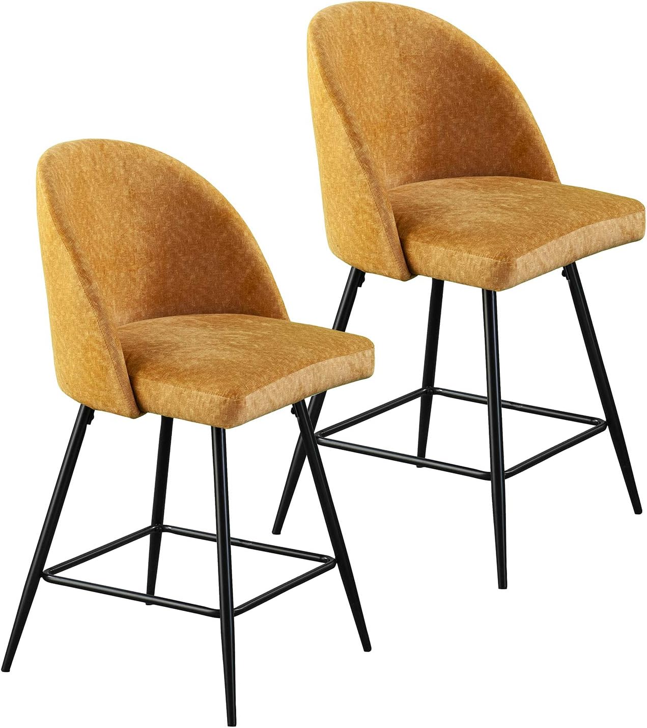 Southern Enterprises Elmton Barstools, Vintage yellow and soft black
