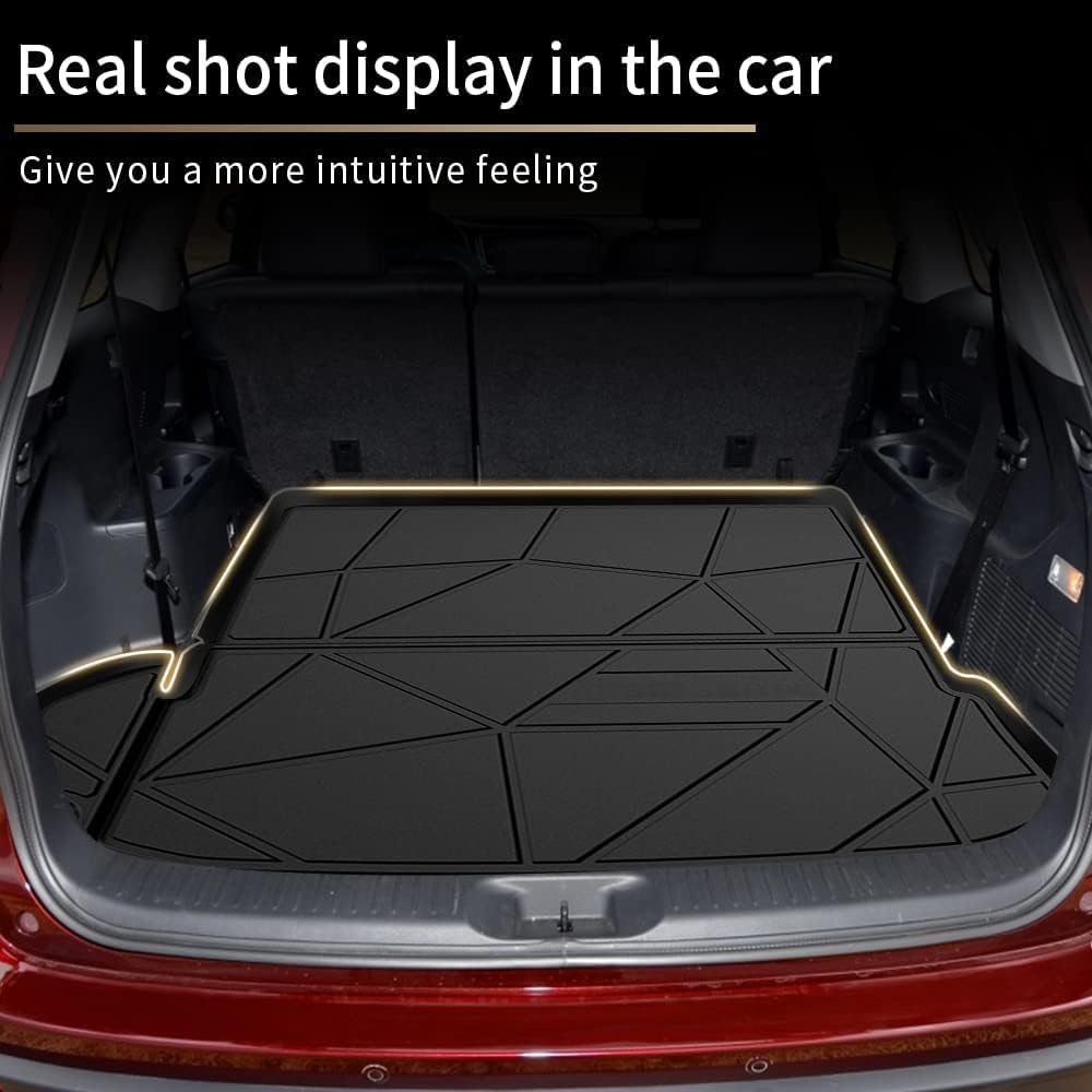 AOMSAZTO Trunk Mat for Toyota Highlander 2014-2019 Accessories Custom Fit Cargo Trunk Liner Floor Mat All Weather Black (5 Passenger 2 Row Seat)