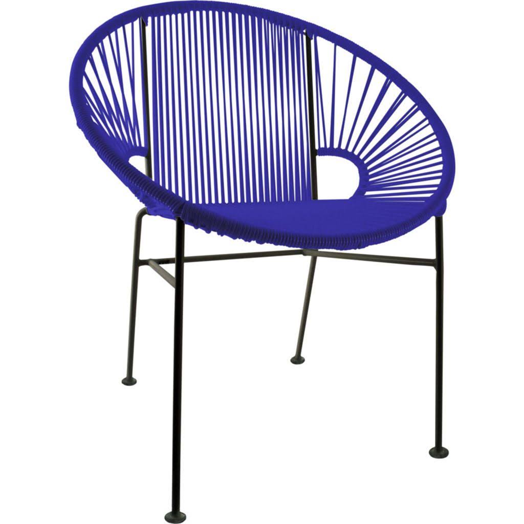 Innit Concha Chair - Black Frame - Deep Blue / Black