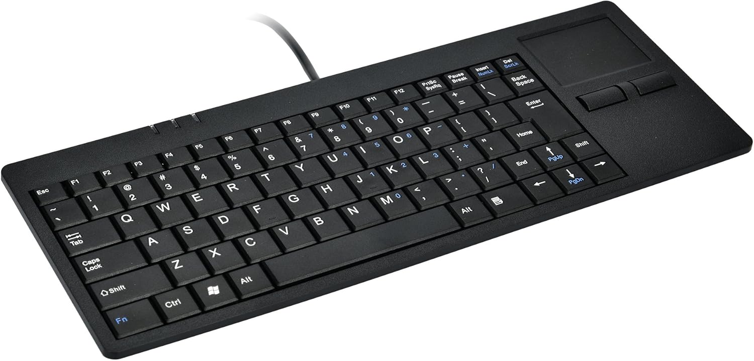 Wired Silm Keyboard with Touchpad - Portable Scissors Foot Structure - USB Port with 1 Hubs Pack of 2