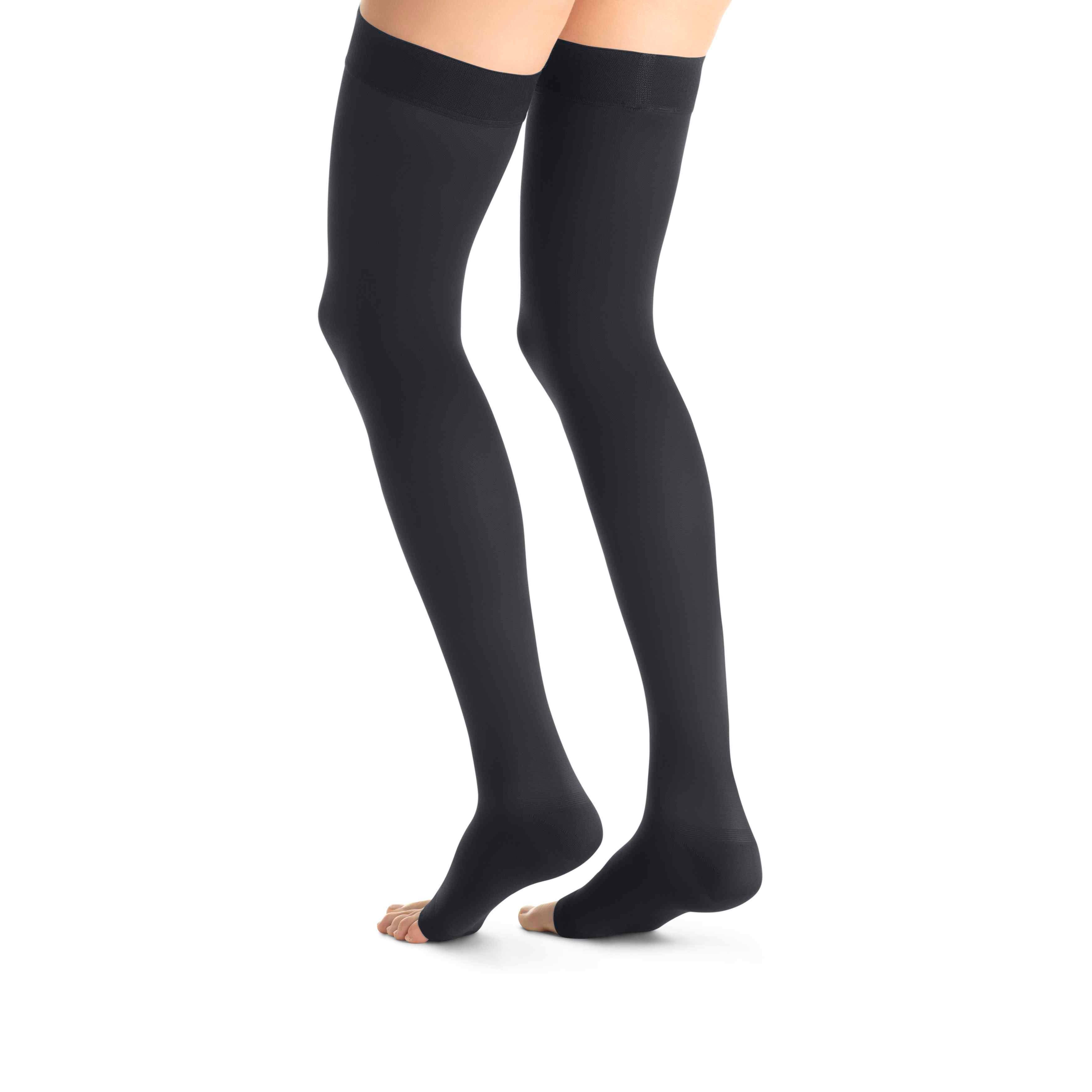 Jobst Maternity Opaque Thigh High Compression Stockings, 20-30 mmHg, Open Toe Large / Anthracite