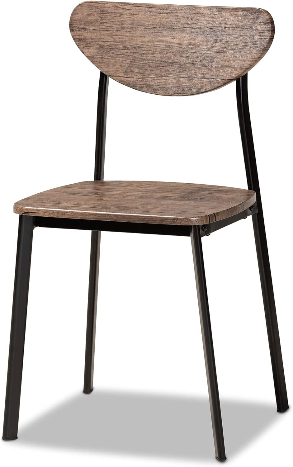 Baxton Studio Set of 4 194-11770-AMZ Dining Chairs, Walnut Brown/Black