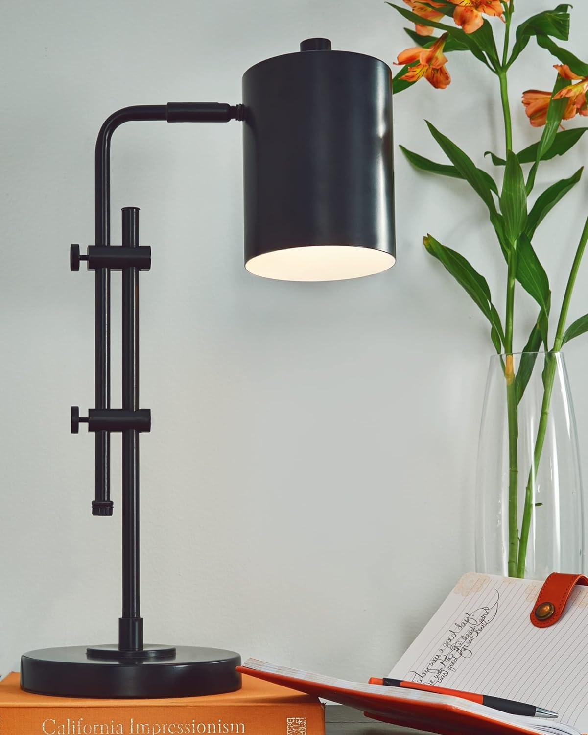 Signature Design by Ashley Baronvale Casual Metal Desk Lamp with Adjustable Arm & Neck, Black, 7