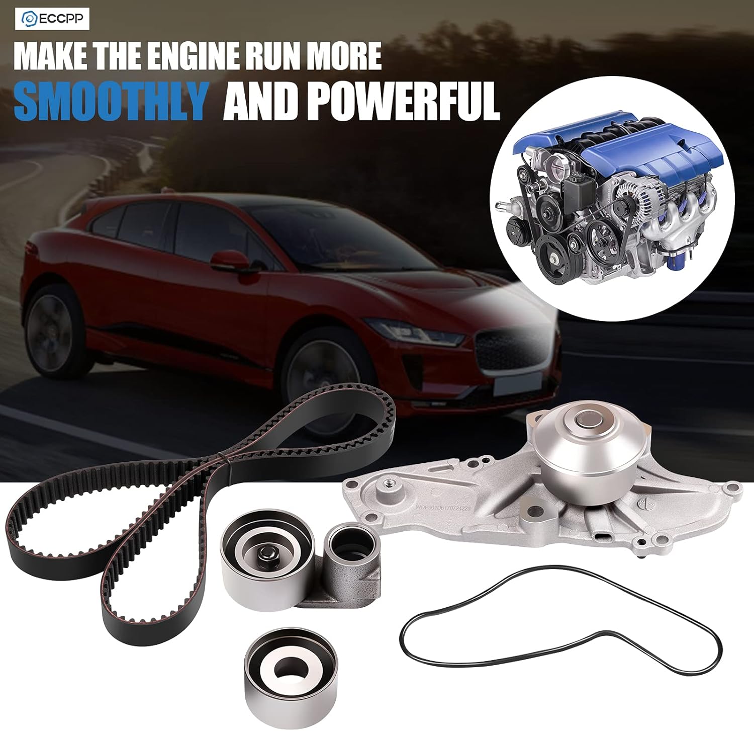 ECCPP Timing Belt Water Pump Kit Fit for 1997-1999 2001-2003 for Acura CL 2001-2002 for Acura MDX 1999-2003 for Acura TL 1998-2002 for Honda Accord 1999-2004 for Honda Odyssey