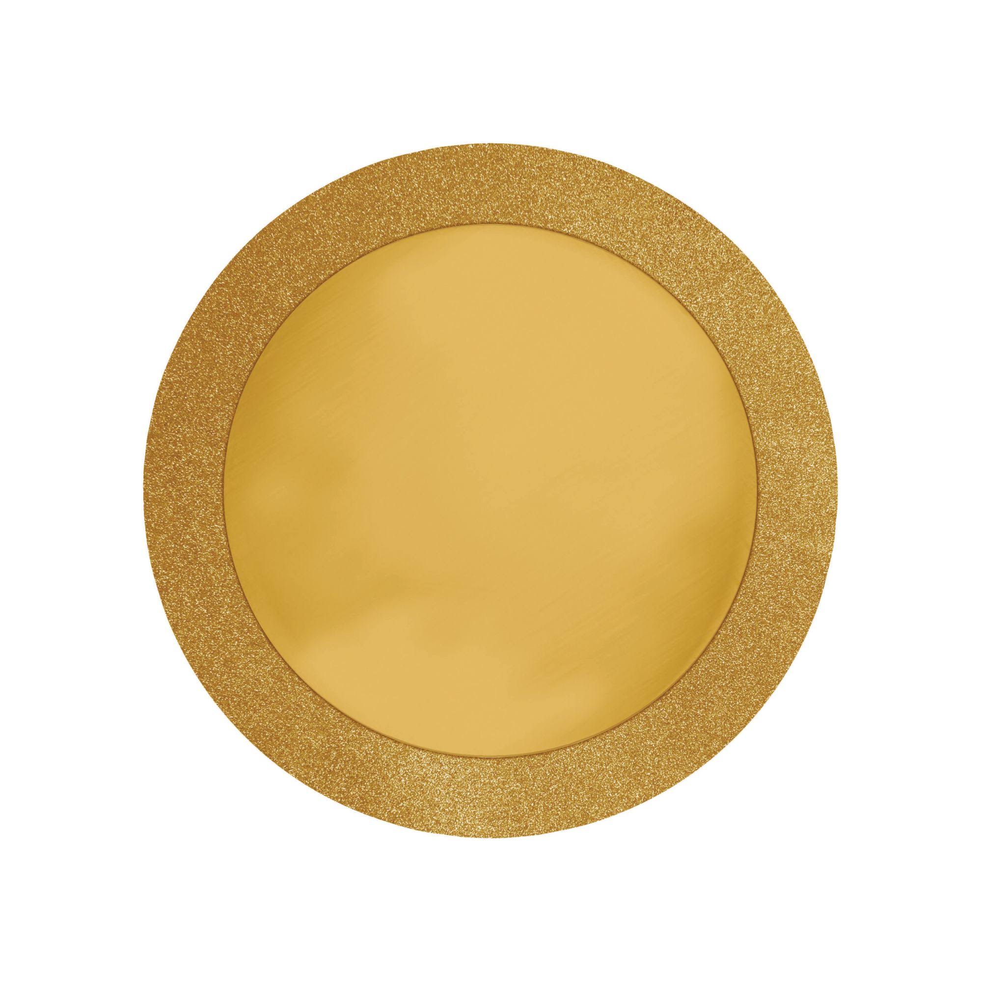 Party Central Club Pack of 96 Gold Glitz Round Sparkly Christmas Disposable Placemats 14x22 31008586