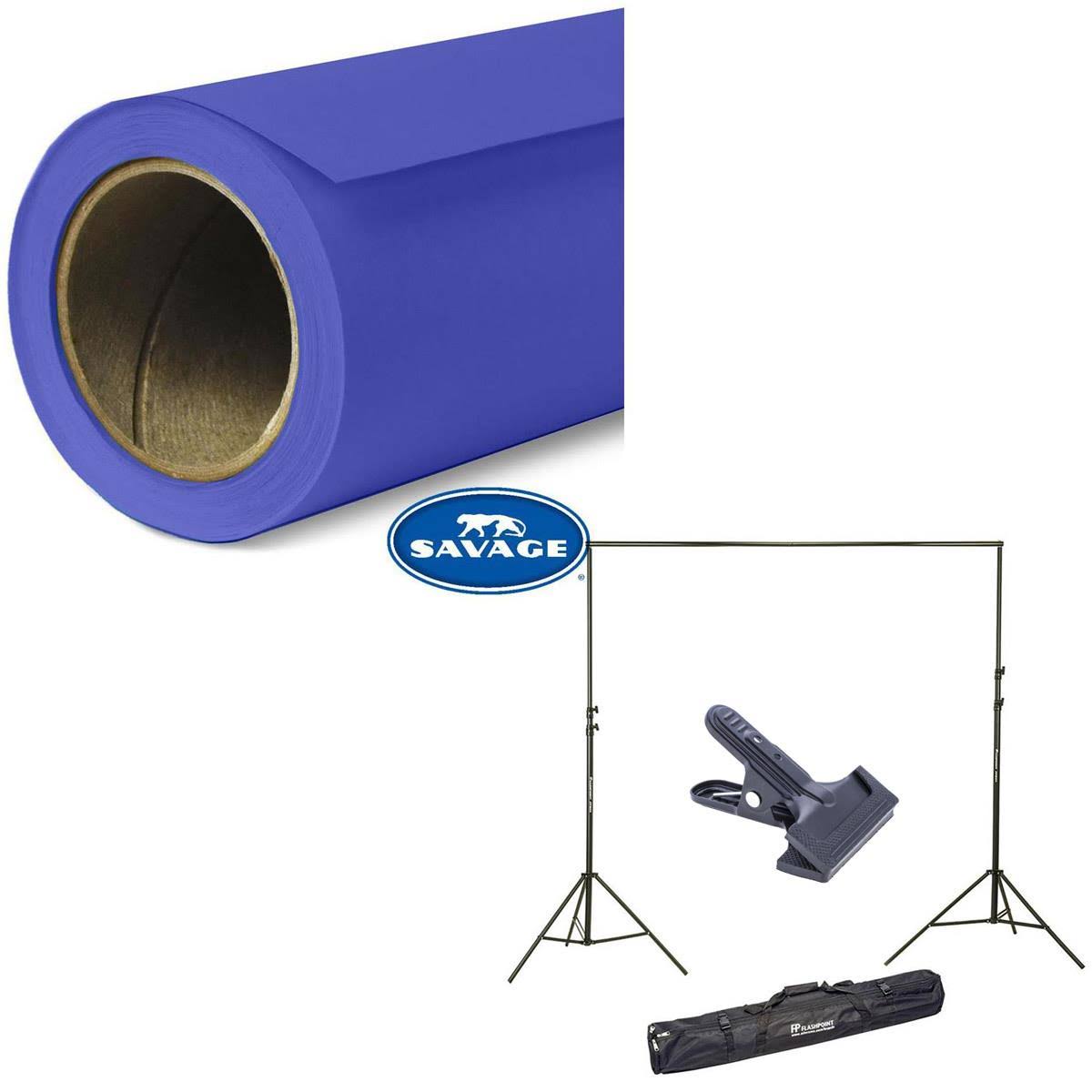 Savage Widetone Seamless Background Paper, 86x22 Wide x 36& Purple, #62 - Bundle with Flashpoint 10& Background Support System A