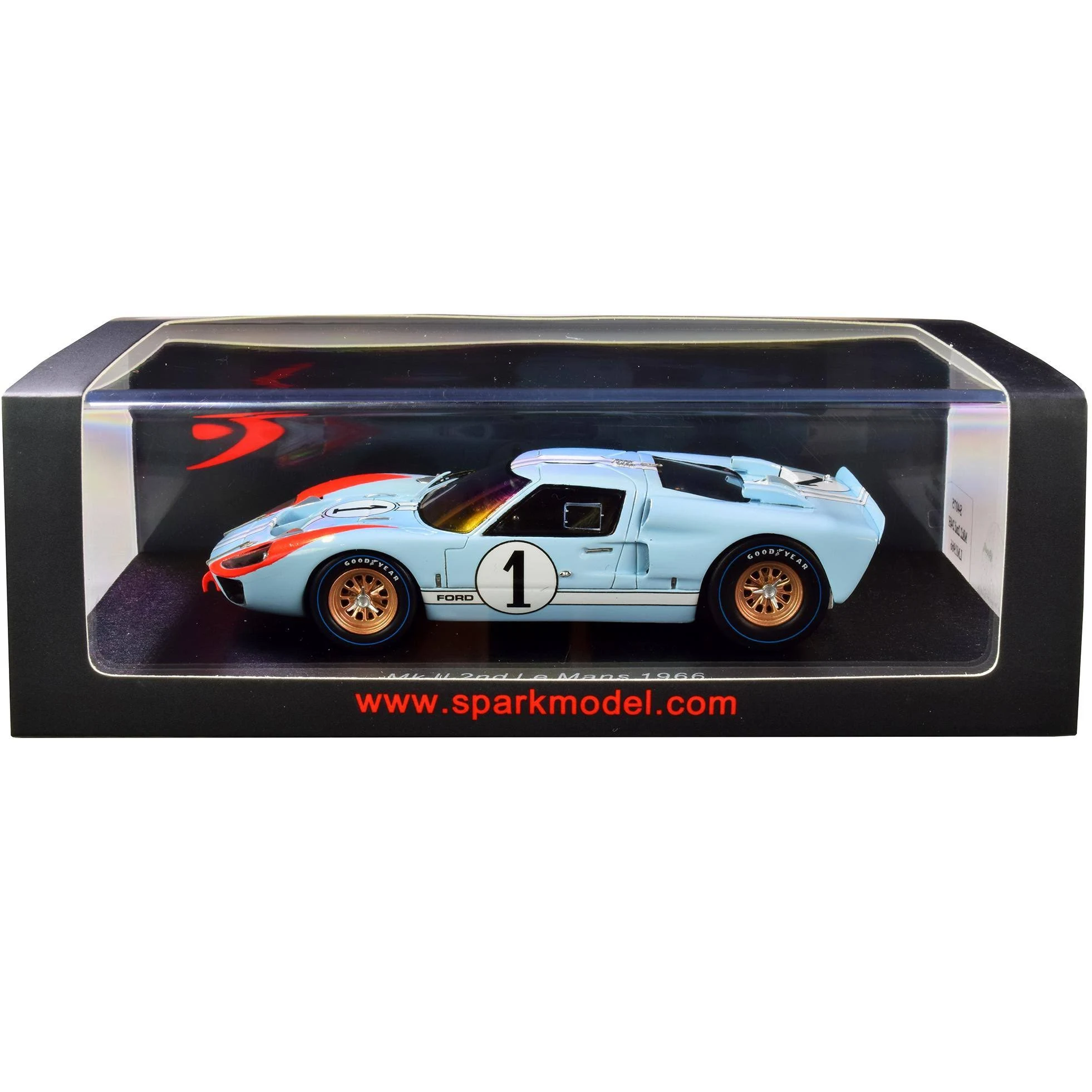 Ford MK II #1 Ken Miles - Denny Hulme 2nd Place 24 Hours of Le Mans (1966) 1/43 Model Car by Spark