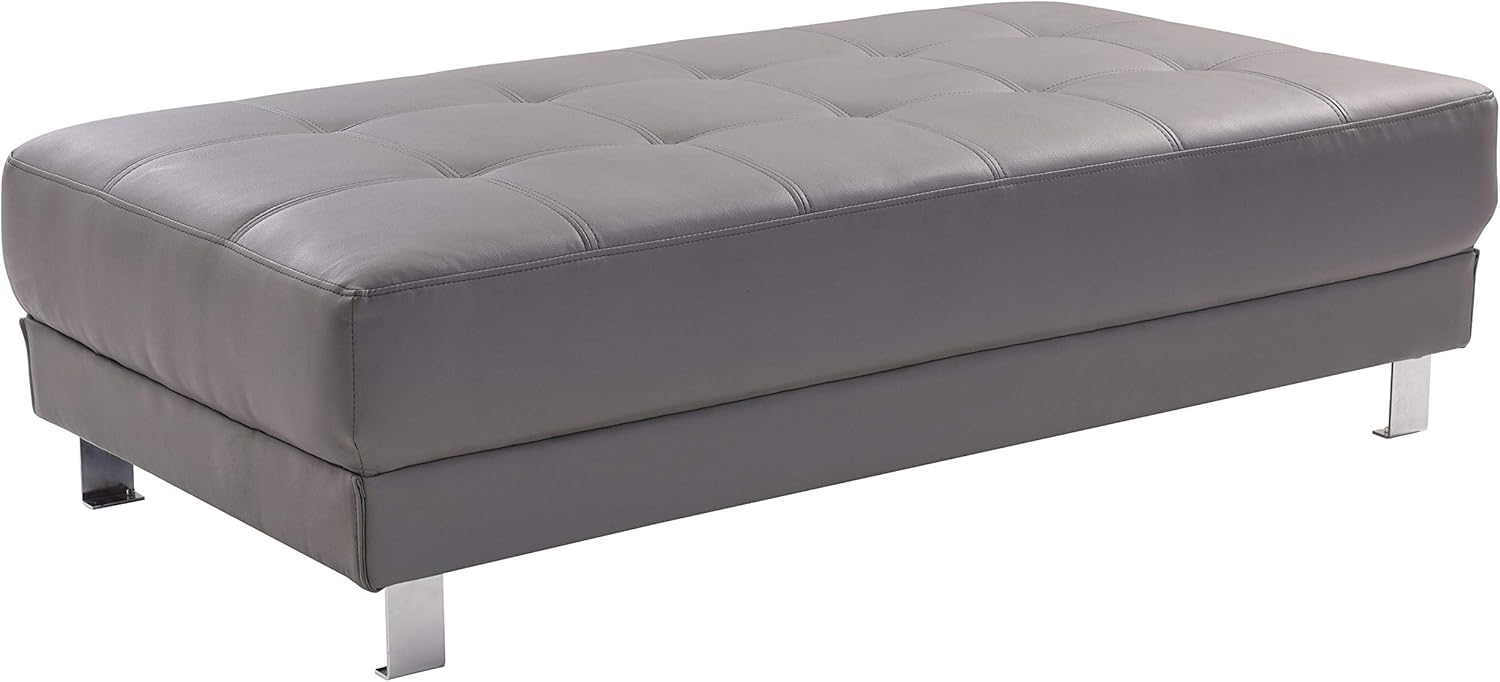Glory Furniture Faux Leather Tufted Ottoman Black