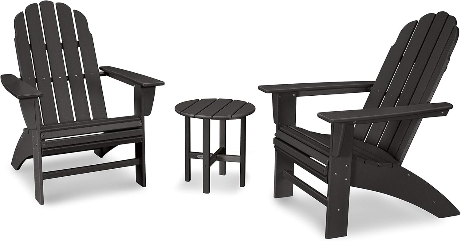 POLYWOOD Vineyard 3-Piece Curveback Adirondack Chair Set