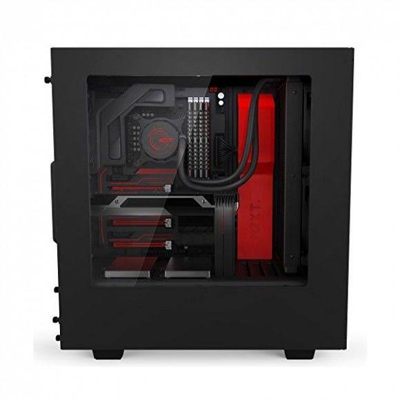 Nzxt S340 Mid Tower Case CA-S340MB-GR Matte Black/Red