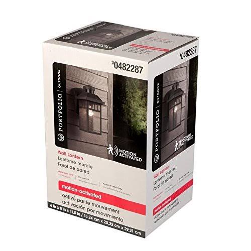Portfolio JEM1691A 11.5-in H Black Motion Activated Outdoor Wall Light