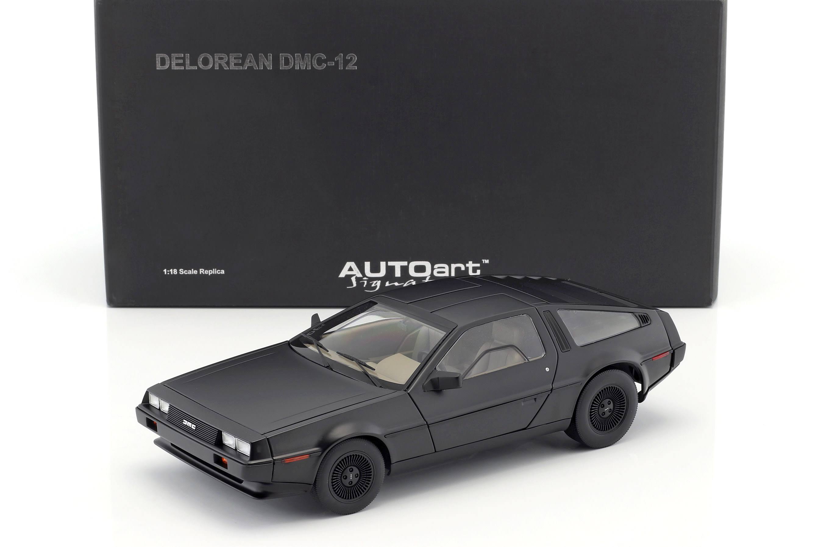 Delorean DMC 12 Matt Black 1/18 Diecast Model Car by AUTOart