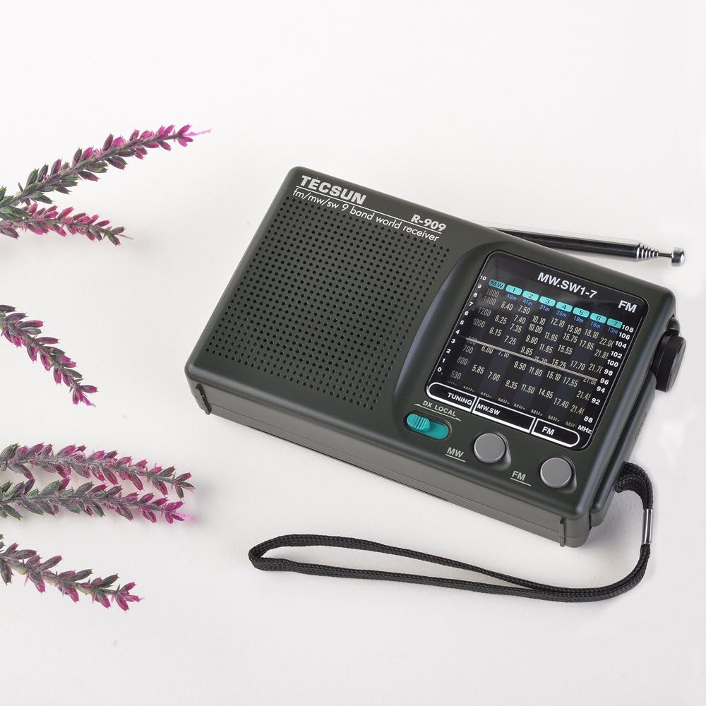 TECSUN R-909 AM/FM/SM/MW (9 Bands) Multi Bands Radio Receiver Broadcast with Built-in Speaker Pack of 2