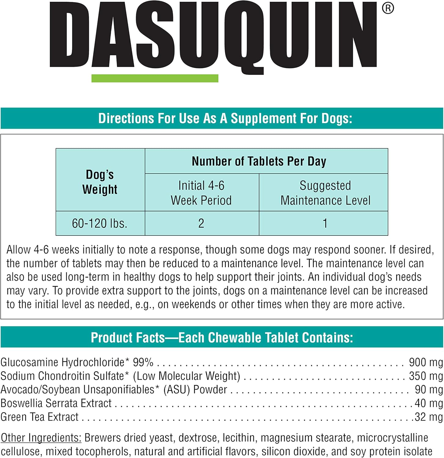 Nutramax Dasuquin for Dogs Over 60 Pounds - 150 Tablets Pack of 2