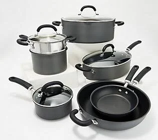 Rachael Ray Create Delicious Hard Anodized 11pc Cookware Set ,Black