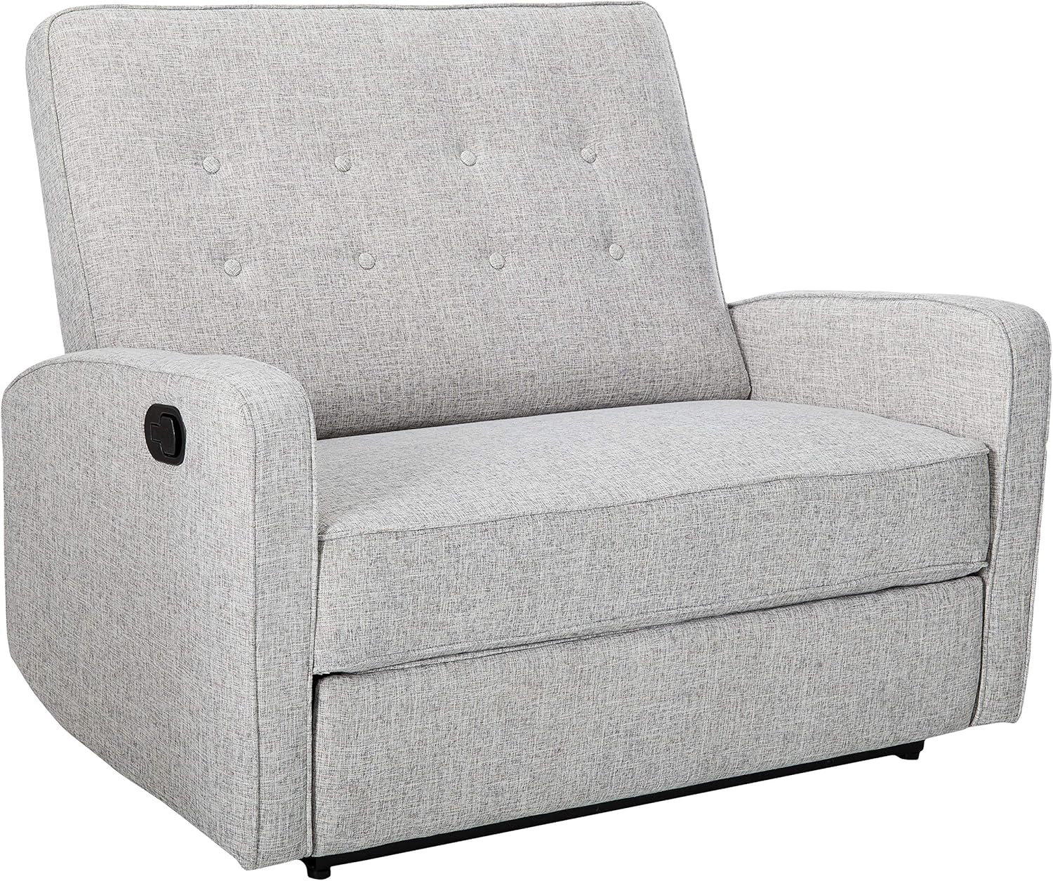 GDFStudio Christopher Knight Home Calliope Callade Buttoned Fabric Reclining Loveseat, Light Grey Tweed/Black