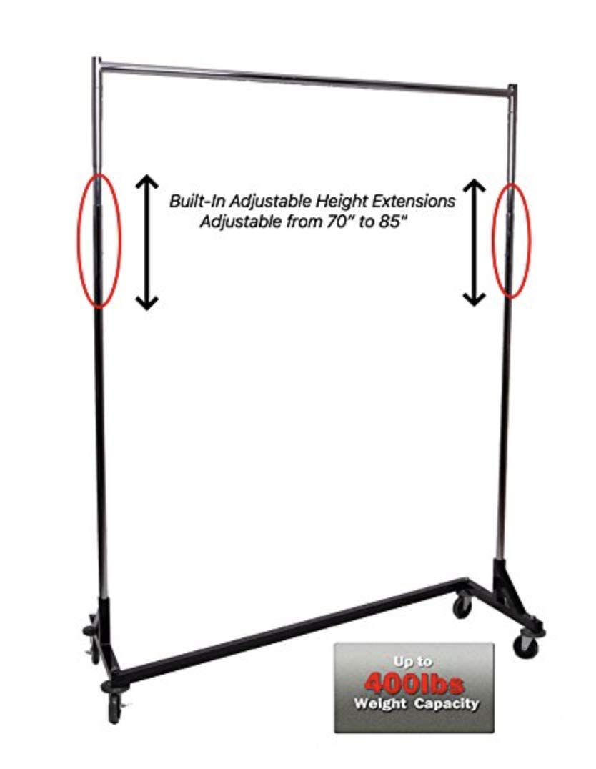 Only Hangers Adjustable Height Heavy Duty Z Rack w/ Black Base