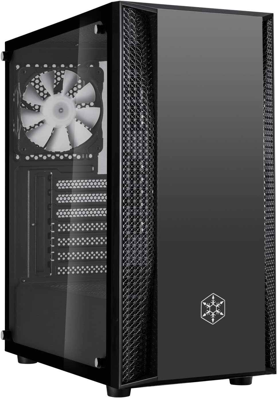 SilverStone Technology FARA B1, ATX, Micro-ATX, Mini-ITX, Black Color with Lightly Tinted Tempered Glass Side Panel Included for displaying Your Uniquely Built System, Black/Glass, SST-FAB1B-G