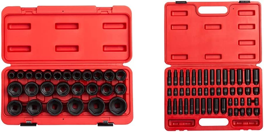Sunex 2645, 1/2 Inch Drive Impact Socket Set, 26-Piece, Metric, 10mm-36mm, Cr-Mo Alloy Steel, Radius Corner Design, Heavy Duty Storage Case