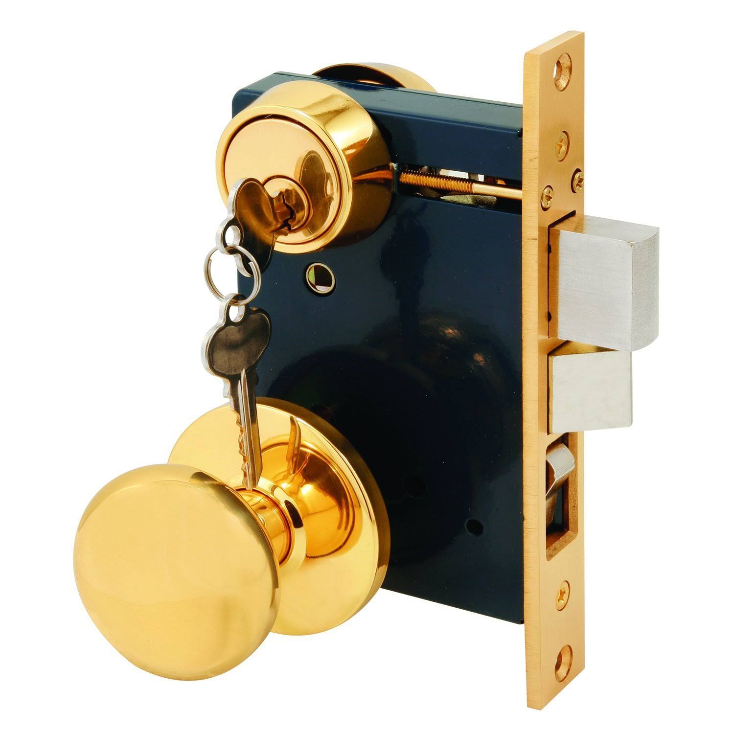 Segal SE 27570 Entrance Mortise Lockset, 2-1/2 in. Backset, Wrought Solid Brass, Double Cylinder