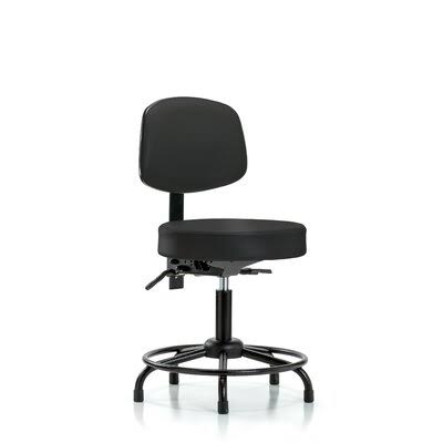 Symple Stuff Caspian Round Tube Base Height Adjustable Lab Stool, Black