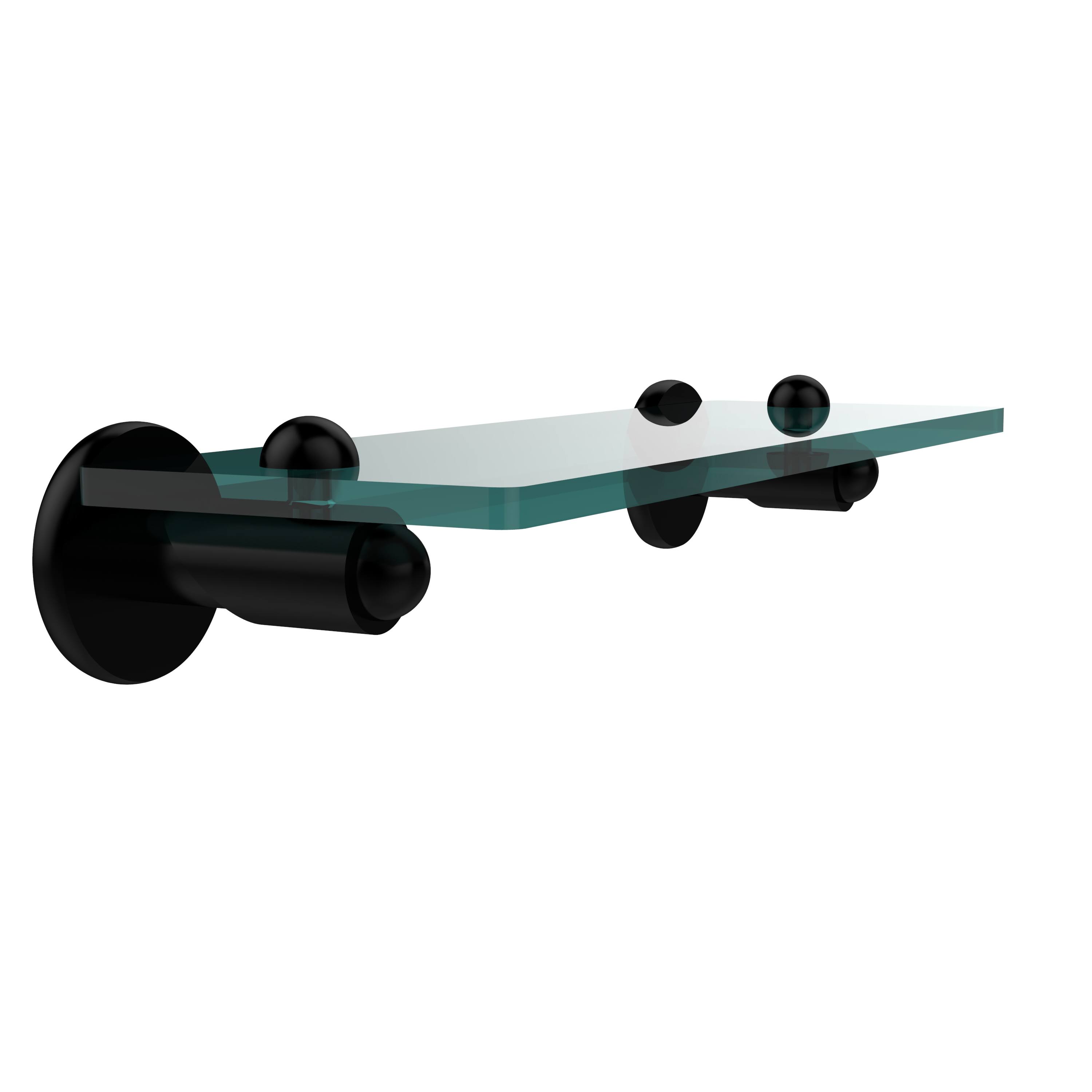 Allied Brass SH-1/16-BKM Soho Matte Black 16x22 Glass Vanity Shelf