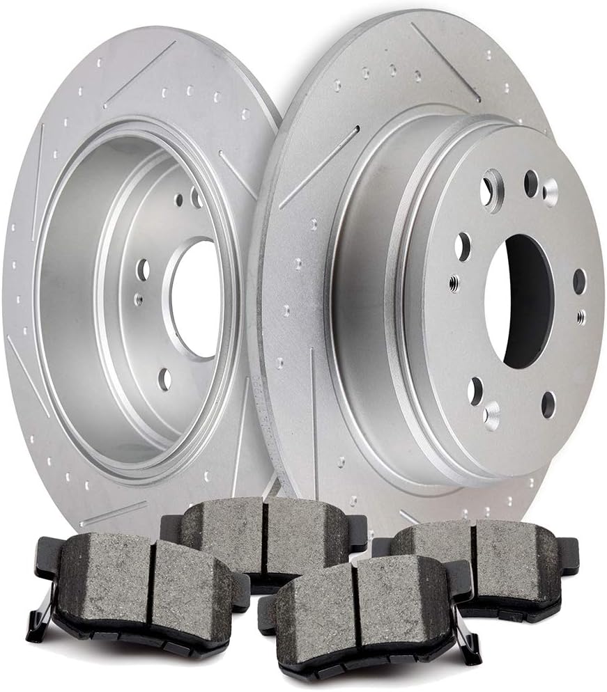 SCITOO Brake Kit Rear Brake Rotors and Ceramic Brake Pads fit for 2014-2015 for Acura ILX,2005 for Honda for Accord,2013-2016 for Honda Civic
