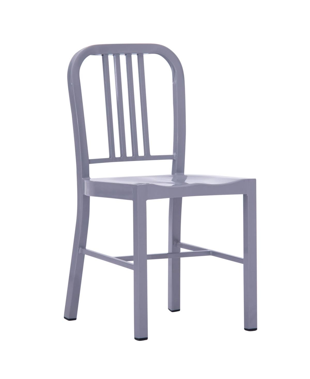 AC Pacific Industrial Gray Metal Indoor Dining Chair (Set of 2)