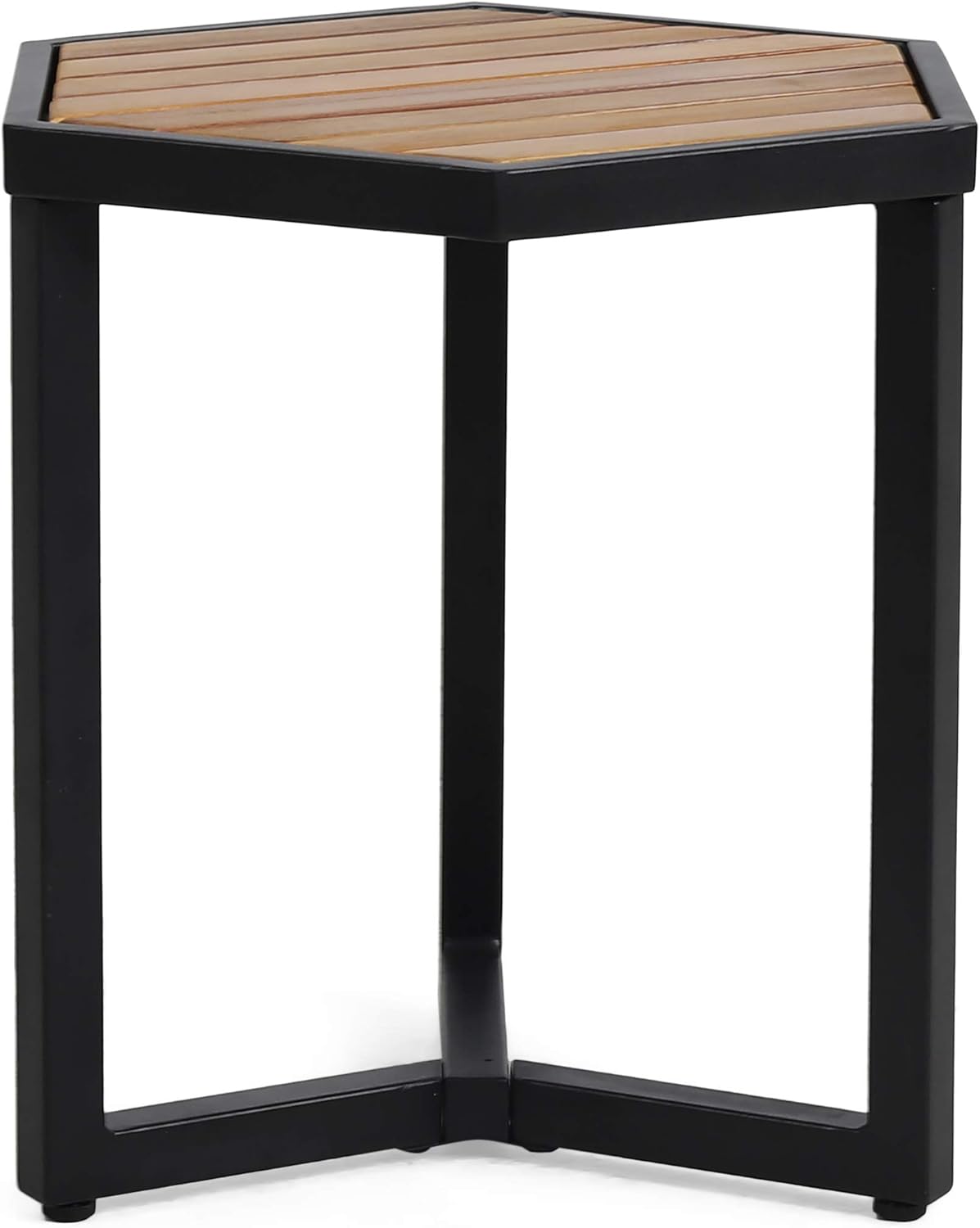 Christopher Knight Home 313711 END Table, Black Metal + Teak Pack of 2