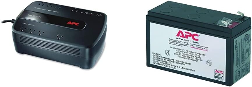 APC UPS Battery Backup and Surge Protector, 600VA Backup Battery Power Supply, BE600M1 Back-UPS with USB Charger Port Pack of 2