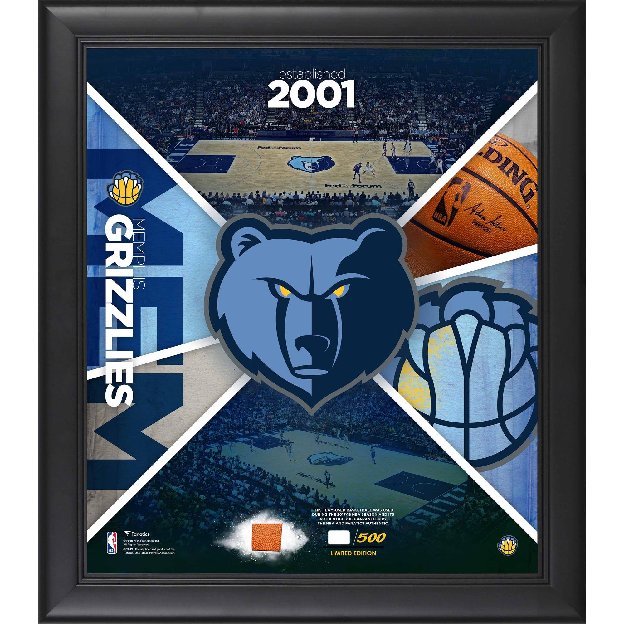 Memphis Grizzlies Fanatics Authentic Framed 15x22 x 17x22 Team Impact Collage with A Piece of Game-Used Basketball - Limited Edi