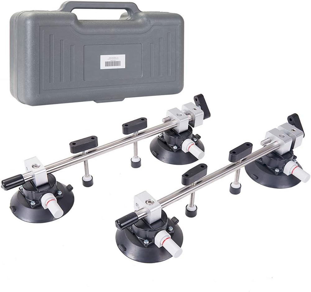 IMT 2 Pack Seamless Seam Setter with 4.5-Inch Vacuum Suction Cups for Seam Joining and Leveling, Professional Countertop Installation Tool for Granite, Stone, Marble, Slab, with Free Gloves and Case