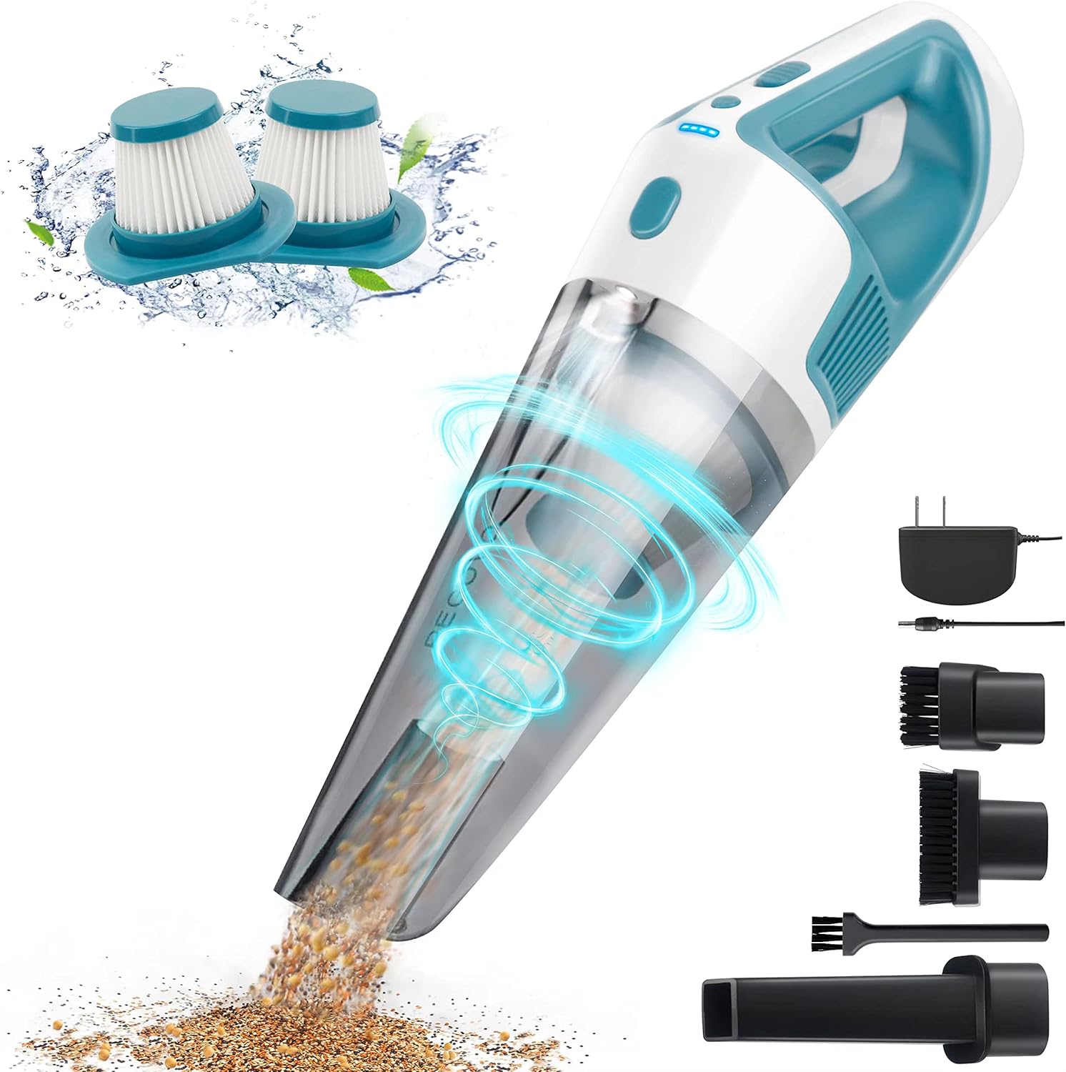 Handheld Vacuum Cordless,PEGOVO Hand Held Vacuum Cleaner Rechargeable 9000PA Suction for Home&Car Cleaning,Hand Vacuum with LED Light, Small Vacuum, Portable Vacuum,Handheld Wet Dry Vacuum Cleaner