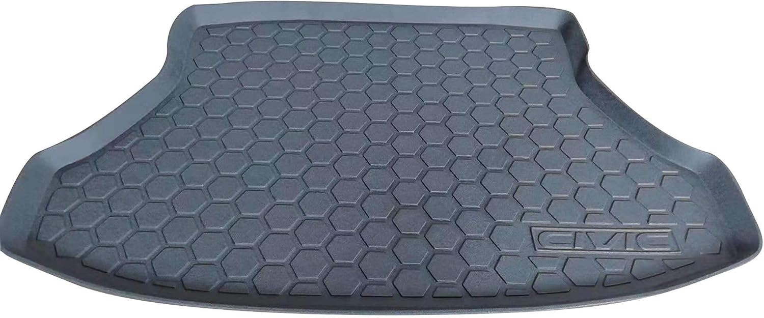 Cargo Liner Car & Trunk Tray Mat for Honda Civic Sedan 2006-2015 Protector Cover Waterproof Anti-Slip in Heavy Duty Black