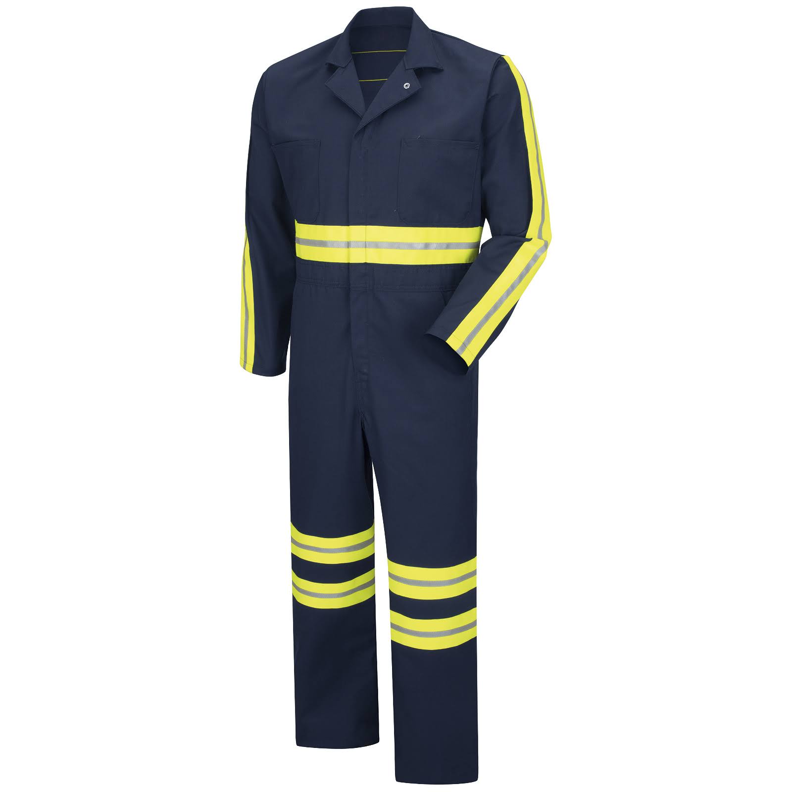 Red Kap CT10EN Enhanced Visibility Action Back Coverall - Navy - 46 Long