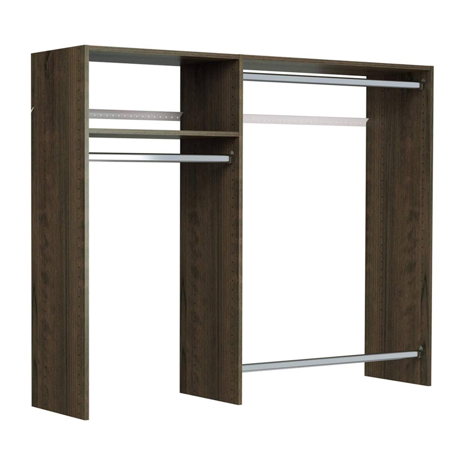 Easy Track OK0348 3 to 5 Foot Wide Hanging Closet System Kit - Truffle